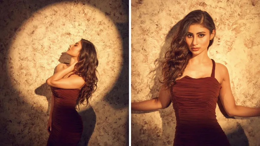 Mouni Roy Photos: मैरून ड्रेस में Mouni Roy ने गलैमरस अंदाज में बिखेरा जलवा