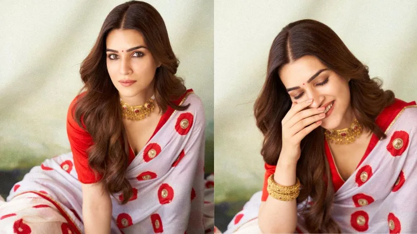 Kriti Sanon Latest Photos: कृति सेनन ने व्हाइट प्रिटेंड साड़ी में दिए किलर पोज, देखें खूबसूरत फोटोज