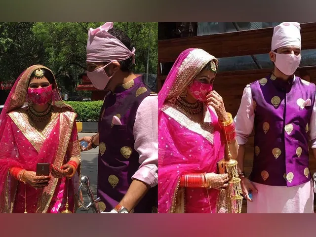 मनीष रायसिंघन-संगीता चौहान ने लिए सात फेरे, मास्क लगाकर की शादी, Photos