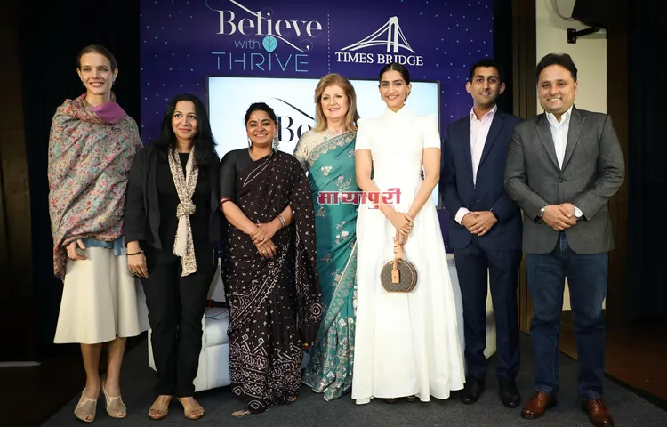 ग्लोबल इंडिया के लिए एरियाना हफिंगटन के साथ बातचीत सत्र में शामिल हुई सोनम के आहूजा