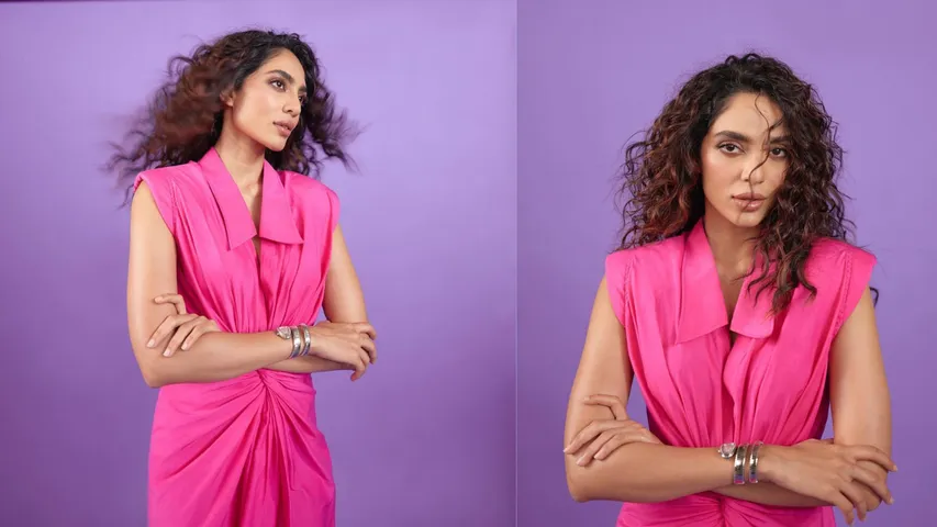 Barbie fashion Sobhita Dhulipala poses in Barbie look in pink dress