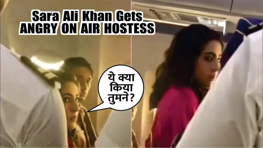 Sara Ali Khan Gets ANGRY On Air Hostess | Sara Ali Angry As Air Hostess Spills Juice On Her Dress