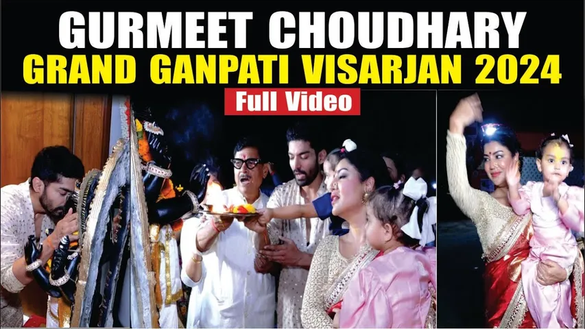 GURMEET CHOUDHARY GANPATI VISARJAN | Gurmeet Choudhary And Debina Bonnerjee Ganpati Visarjan Pooja