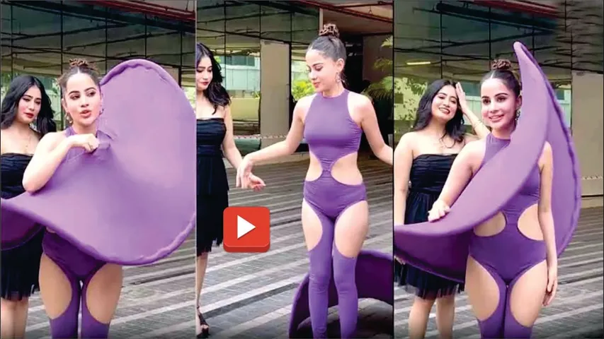 Urfi Javed STRUGGLES with her weird outfit | Urfi Javed Bold Look Viral Video | Urfi Javed Bold Look