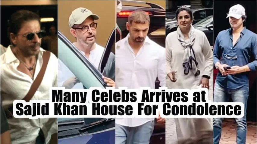 Shah Rukh khan, Hrithik, John Abrahim, Raveena & More Arrives at Sajid Khan House For Condolence