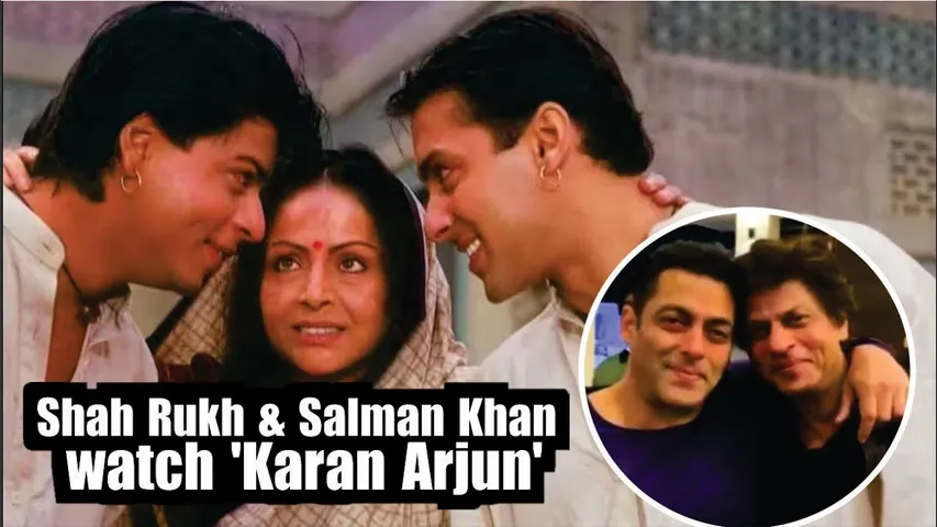 Shah Rukh Khan and Salman Khan watch 'Karan Arjun'