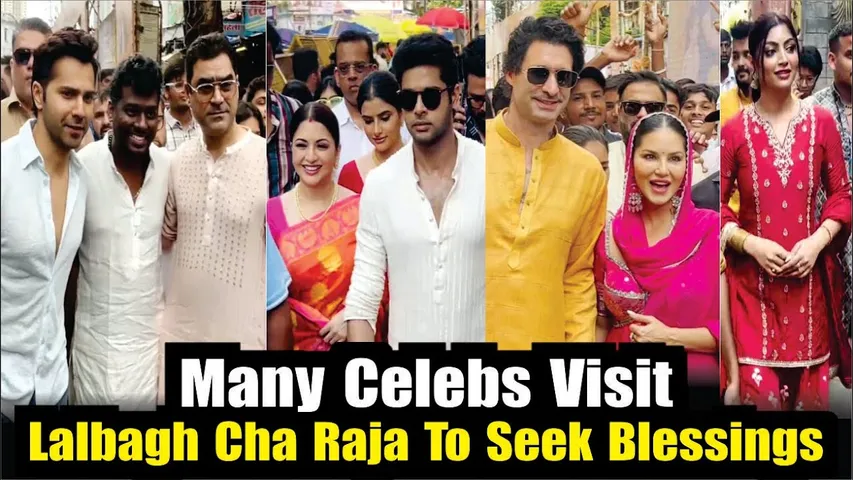 Varun Dhawan, Atlee, Bhagyashree, Sunny Leone & More Visit Lalbagh Cha Raja To Seek Blessings Bappa
