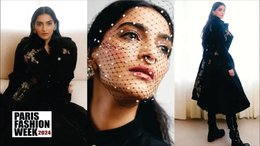 Sonam Kapoor in black outfit at Dior show during Paris Fashion Week | Paris Fashion Week 2024