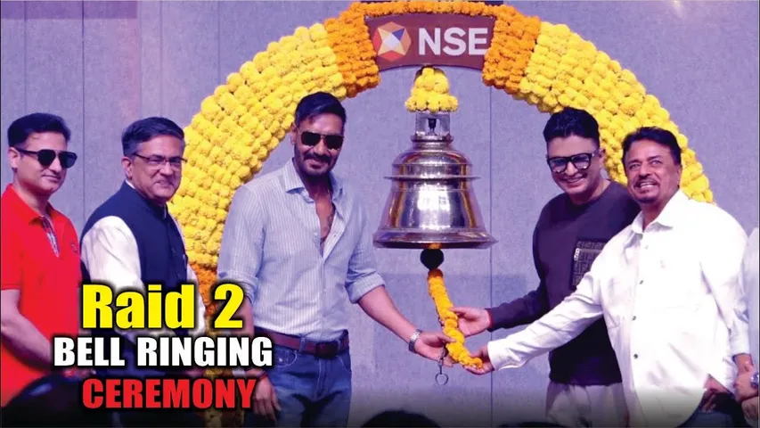 Raid 2 | Bell Ring Ceremony With Ajay Devgn & Bhushan Kumar at NSE in BKC | Ajay Devgn | Riteish