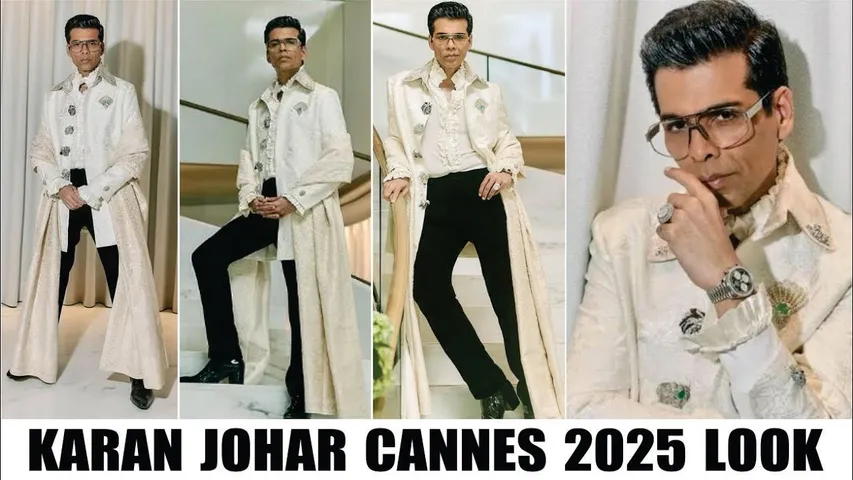Karan Johar Brings Bridgerton Drama to Cannes 2025 red carpet | Karan Johar Kapoor Cannes 2025 Look