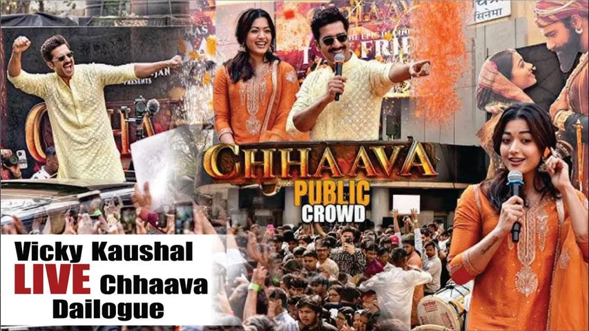 Vicky Kaushal LIVE Chhaava Dailogue | Vicky & Rashmika Grand Entry to promotion Their Film Chhaava