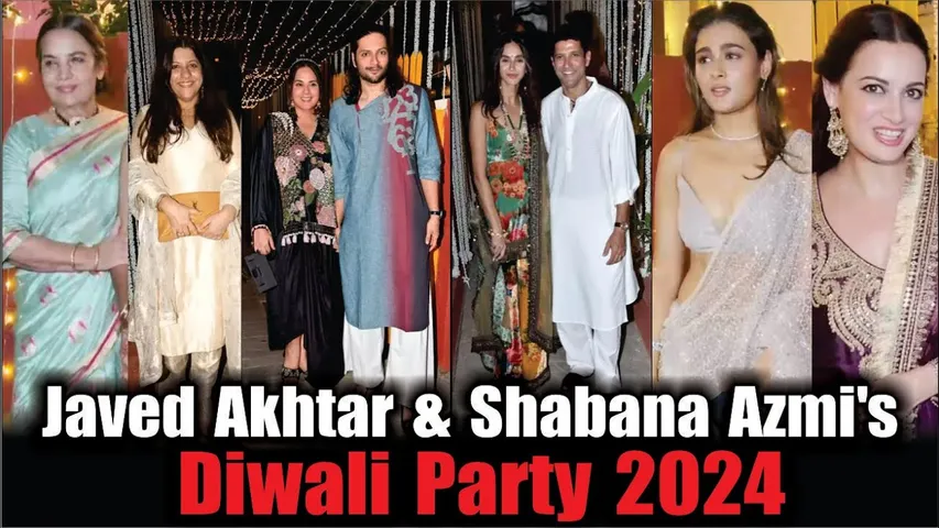 Farhan Akhtar, Richa Chadha, Dia Mirza, Ali Fazal At Javed Akhtar & Shabana Azmi's Diwali Party 2024