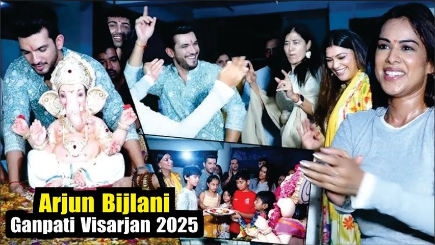 Arjun  Bijlani Ganpati Visarjan 2025 | Arjun Bijlani & Nia Sharma CRAZY Dance At Ganpati Visarjan