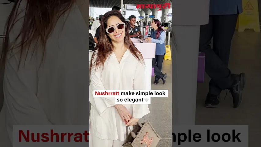 Serving elegance with every step! 💙✨ Nushrratt Bharuccha stuns in this minimal yet mesmerizing at the airport