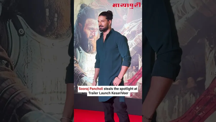 Suraj Pancholi made a striking appearance at the trailer launch of his upcoming movie kesariveer.