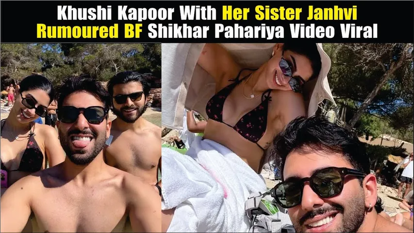 Khushi Kapoor With Her Sister Janhvi Rumoured Boyfriend Shikhar Pahariya Photos Video Viral