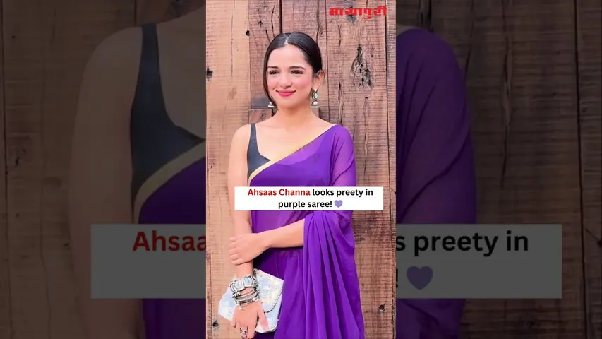 Ahsaas Channa wishes Happy Diwali looking pretty in purple saree! 💜✨