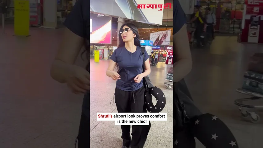 Shruti Haasan spotted arriving back from Chennai, serving effortless travel style goals! 🌟🛬