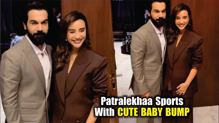 Patralekhaa Sports CUTE BABY BUMP In First Appearance With Rajkummar Rao | Maalik Special Screening