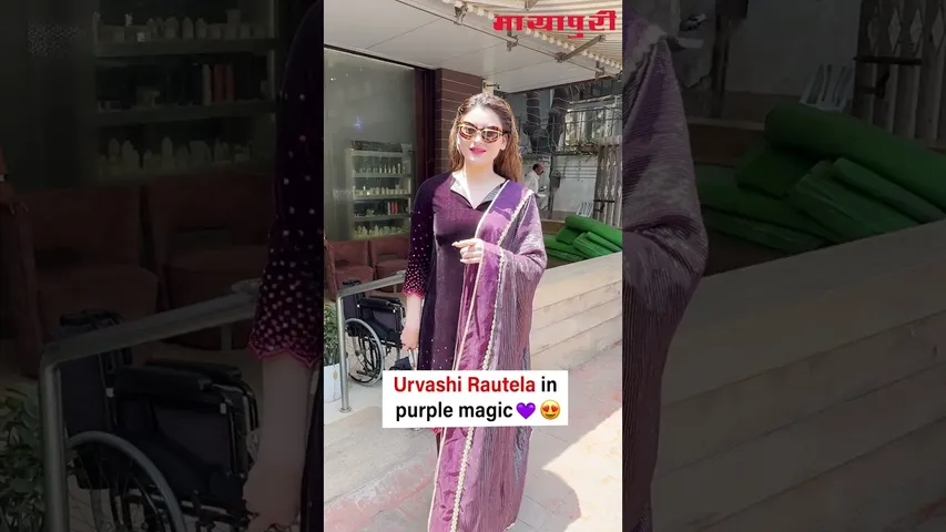 The gorgeous Urvashi Rautela shining bright in a stunning purple suit!