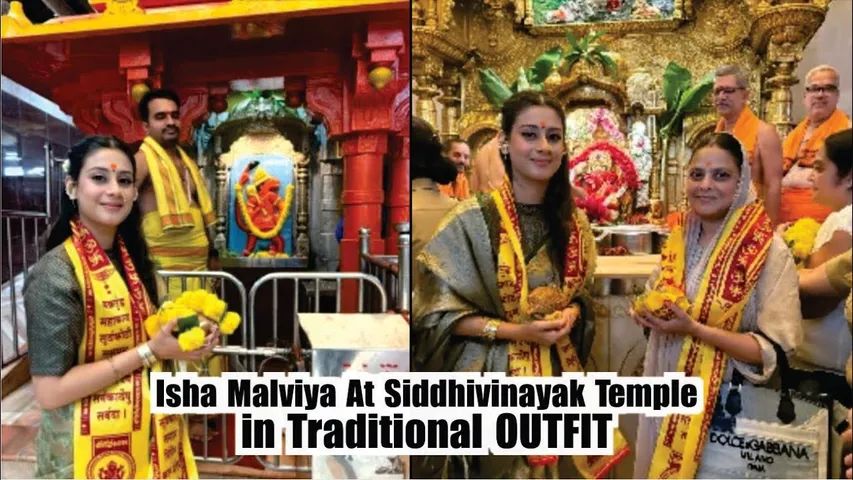 Isha Malviya Seeks Blessings at Siddhivinayak Temple in Maharashtrian look | Isha Malviya New Song