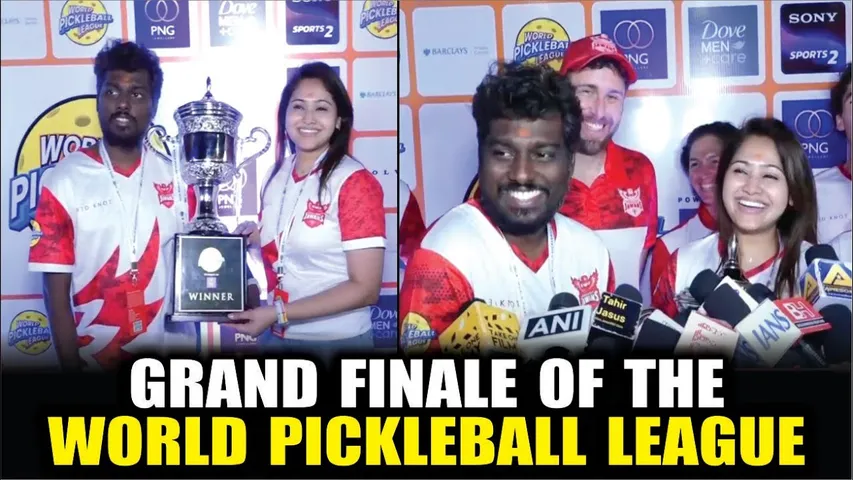 Atlee Kumar & Wife Krishna Priya WITH WINNING TROPHY AT GRAND FINALE OF THE WORLD PICKLEBALL LEAGUE