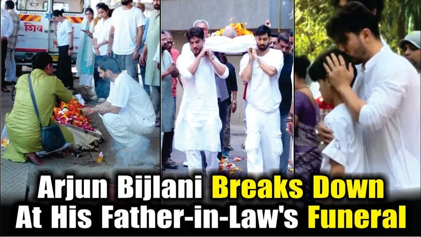 Arjun Bijlani Father-in-law's Funeral | Arjun Bijlani Breaks Down At His Father-in-law's Funeral