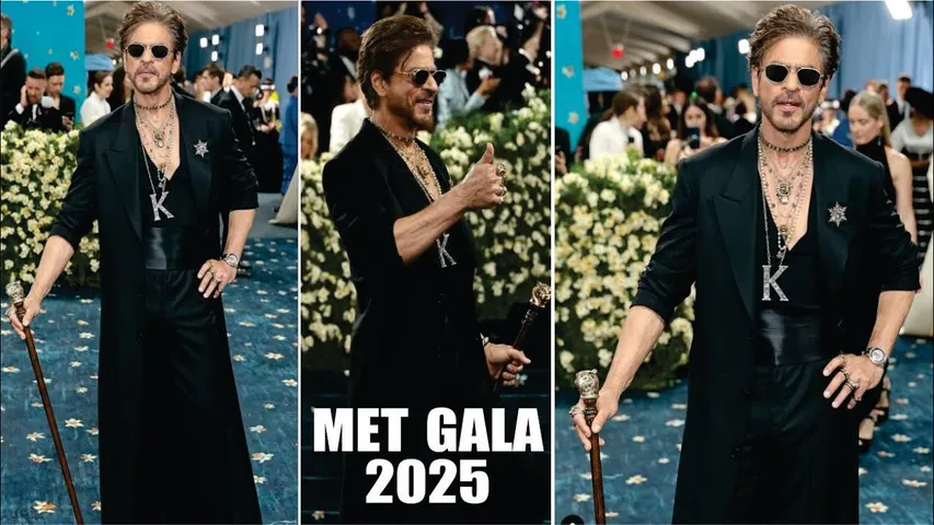 Met Gala 2025 | Shah Rukh Khan STRIKES his signature pose as he makes grand debut in All-black look