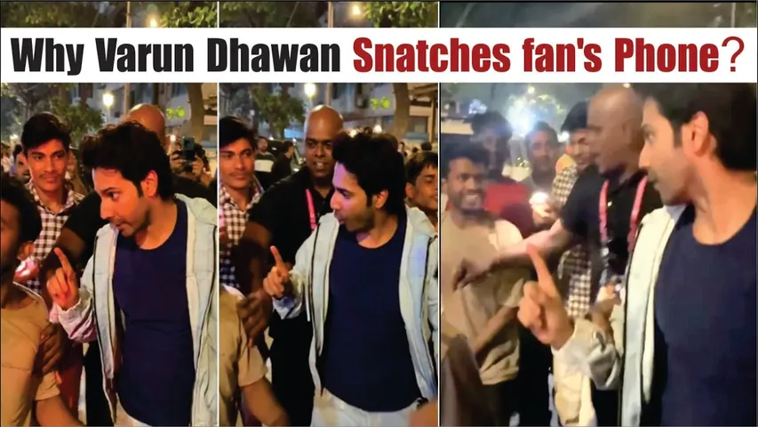Varun Dhawan Snatches Fan's Phone During Selfie | Varun Dhawan Angry on Fan Outside Wankhede Stadium