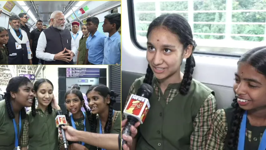 pm modi with students