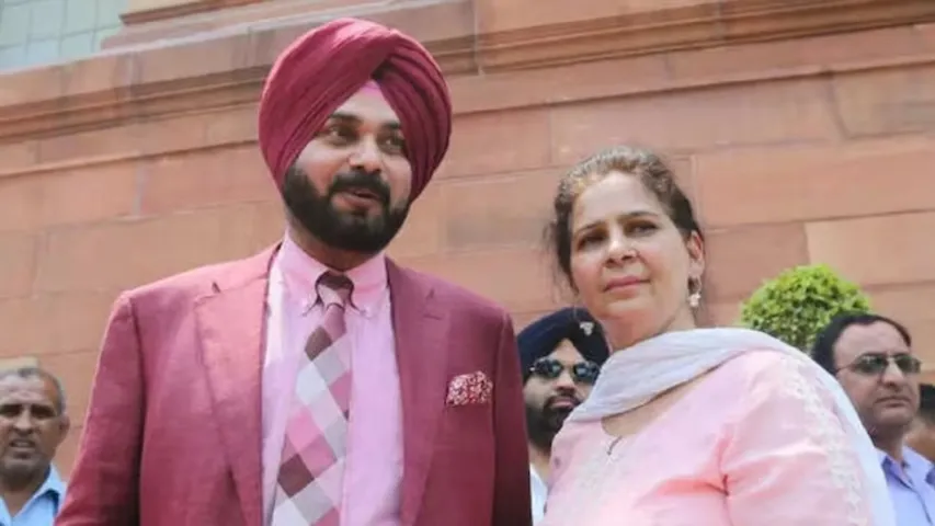 NAVJOT SINGH SIDHU AND HIS WIFE