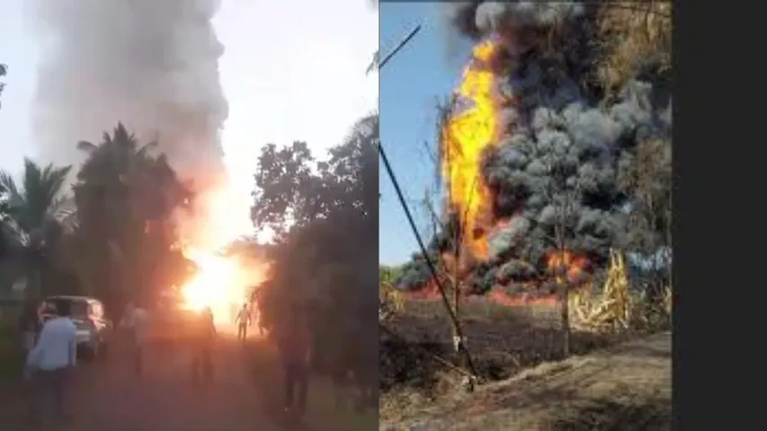 FIRE BREAKS OUT IN OIL WELL