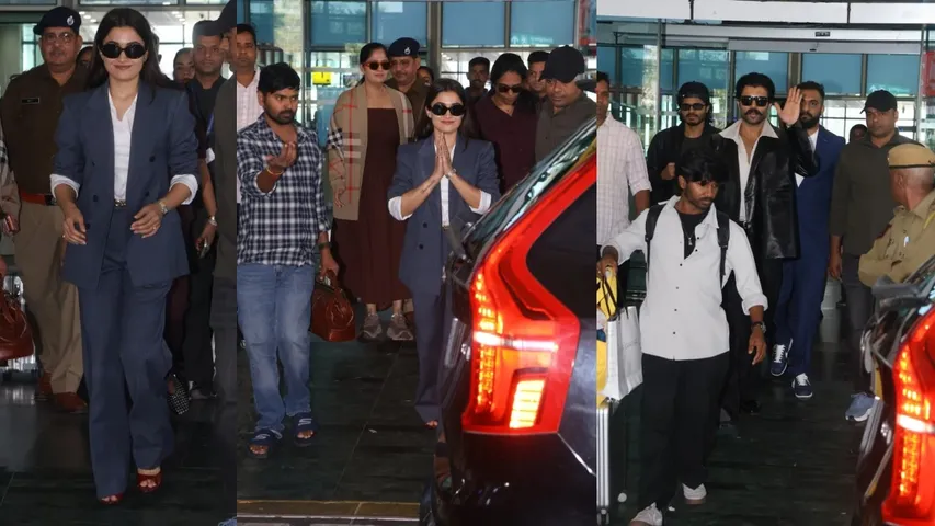 Rashmika mandanna and vijay devarakonda arriving at udaipura