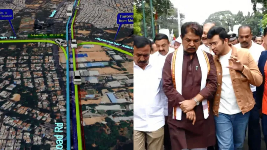 bjp protest against tunnel road in lalbagh bengaluru