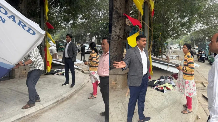 rajendra cholan illegal banners hoardings