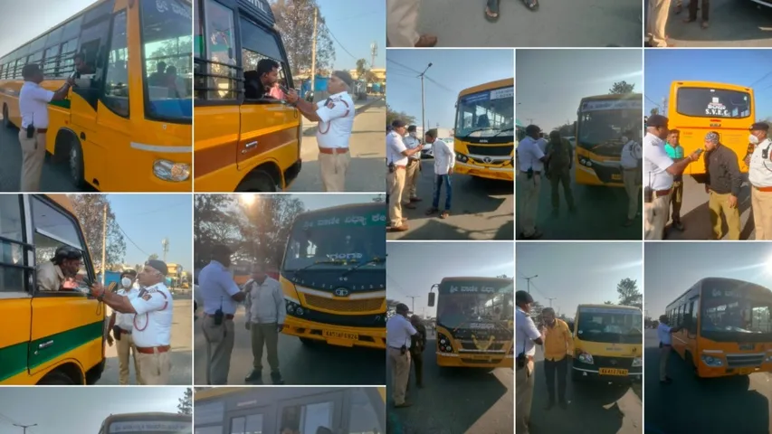 schoo bus drivers caught drunk bengaluru traffic police
