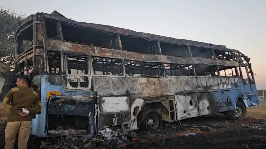 bengaluru nelamangala bus fire