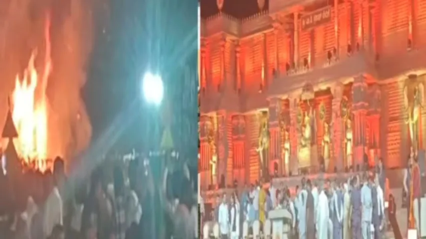 Fire at Hampi Utsav