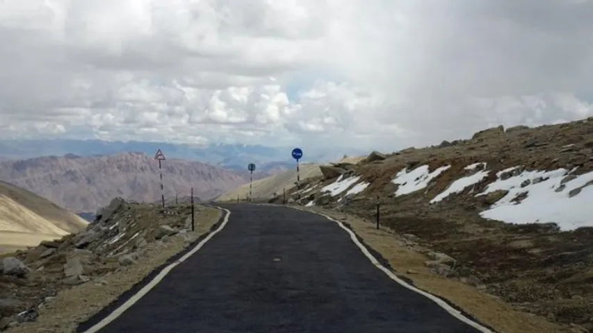 Fashion atop Umling La, the world's highest motorable road in Ladakh