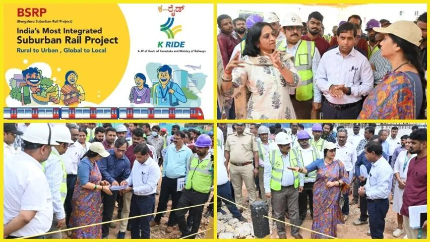 Dr. Shalini Rajneesh, CS, GoK and Dr. Manjula N, MD, K-RIDE inspect BSRP work progress