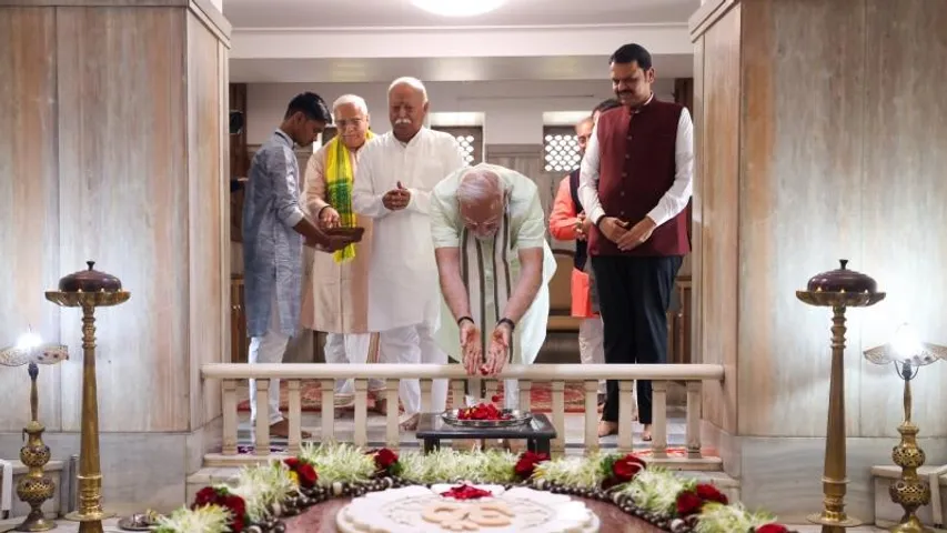 'This place inspires us': Modi gets emotional as he visits RSS Smruti Mandir