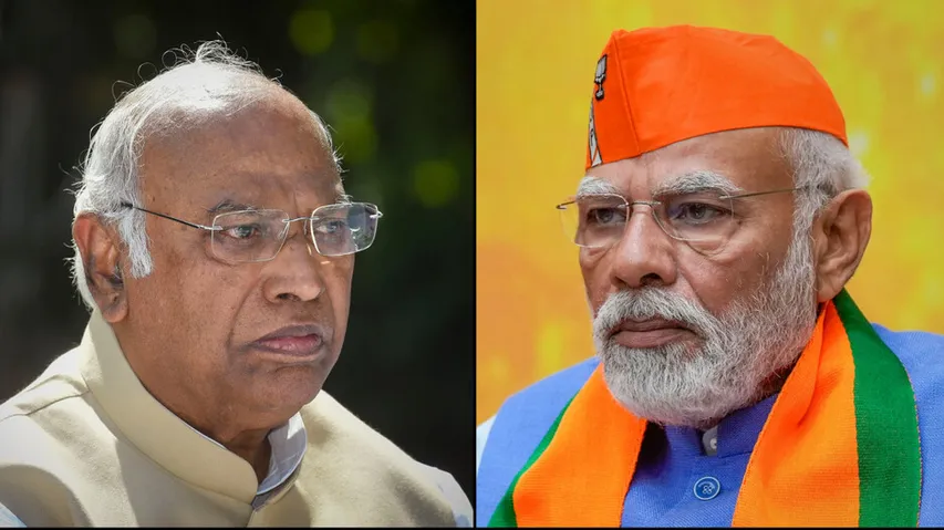 Mallikarjun Kharge and Narendra Modi