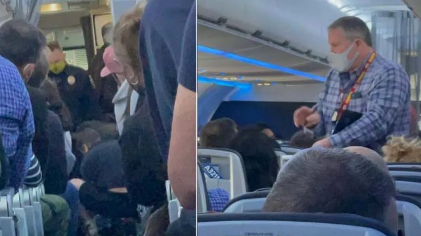 Man open emergency gate in Flight