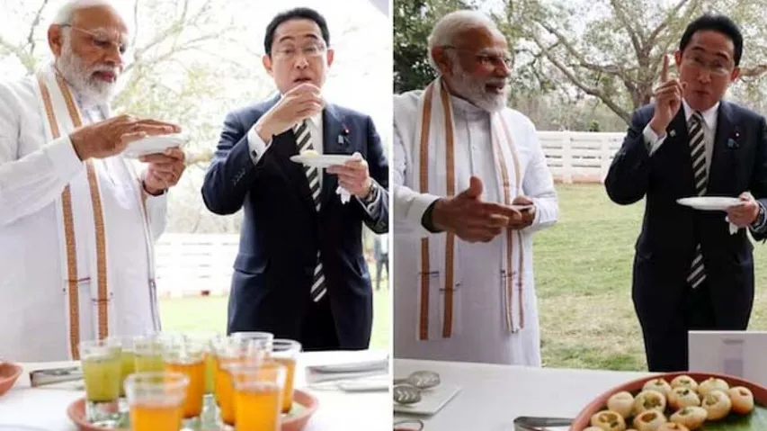 Modi and Kishida tried gol gappe