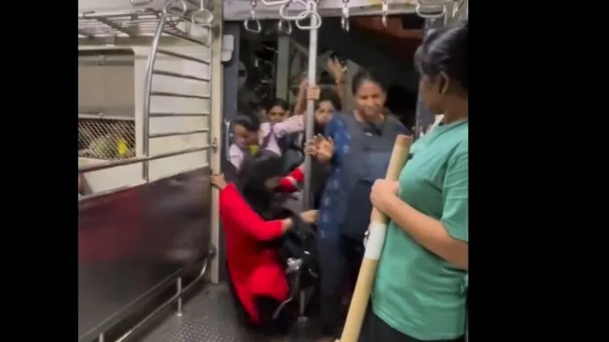 Passengers Enter Moving Train 