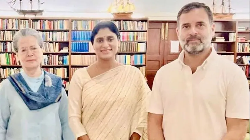 Sonia Gandhi, YS Sharmila, Rahul Gandhi