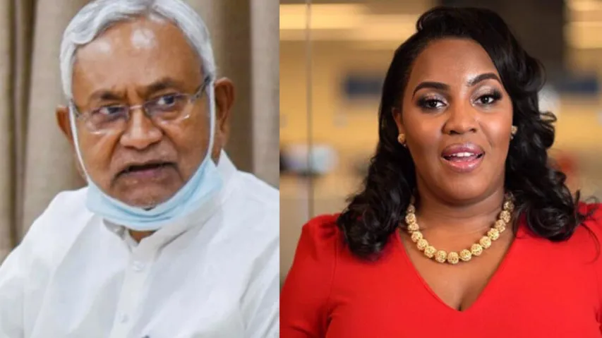 Nitish Kumar and US singer Marry Millben