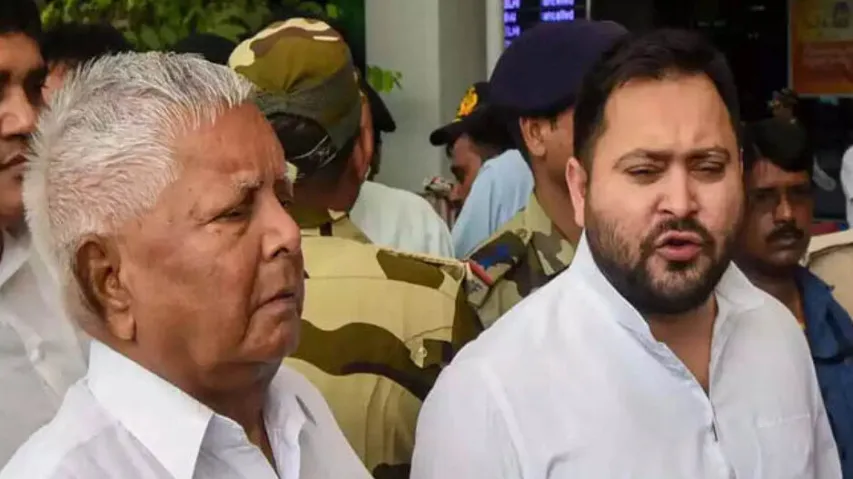 Lalu and Tejaswi Yadav