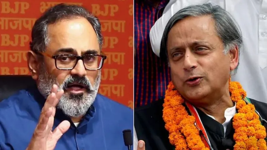 Rajeev Chandrasekhar(Lest) & Shashi Tharoor, Thiruvananthapuram Result 
