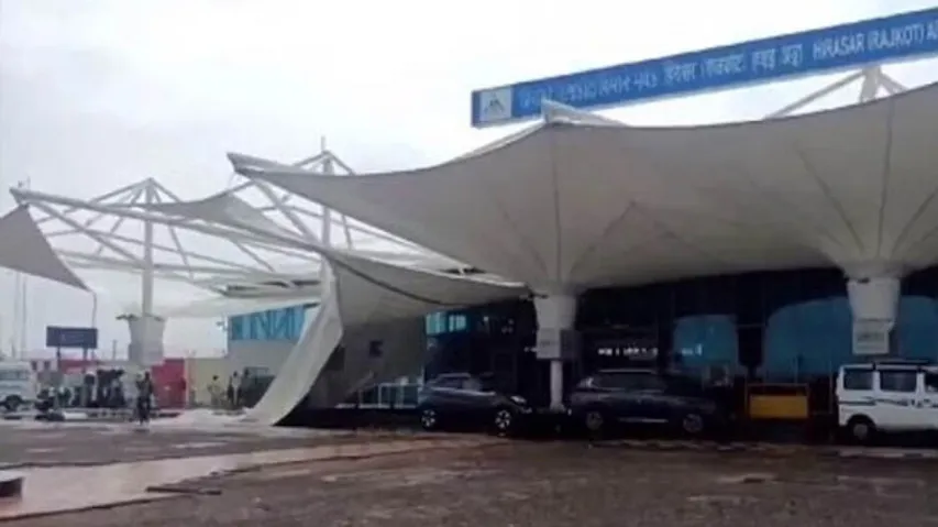 Canopy Outside Rajkot Airport Terminal Collapses